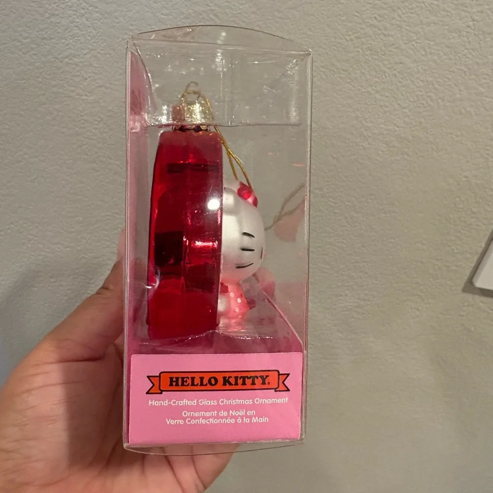 Kurt Adler Hello Kitty Hand-Crafted Glass Christmas Ornament New in Box